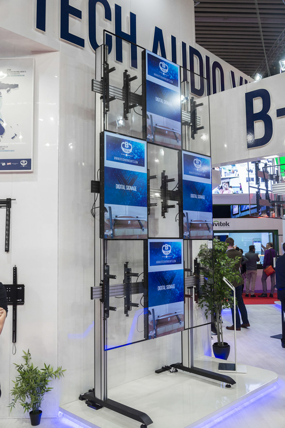 Large-format display mounting applications showcased within the B-Tech ISE 2017 exhibition stand.