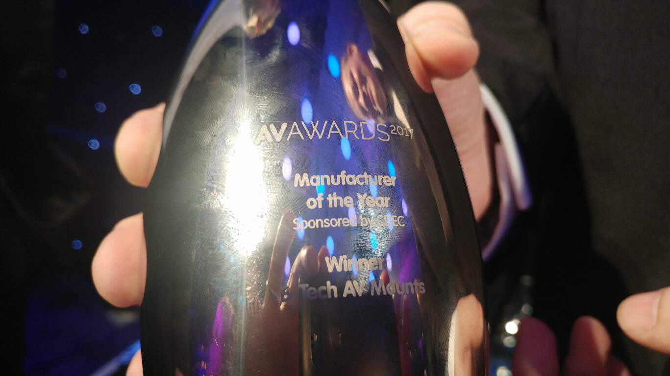 Close-up view of the AV Awards trophy during the 2017 awards ceremony.