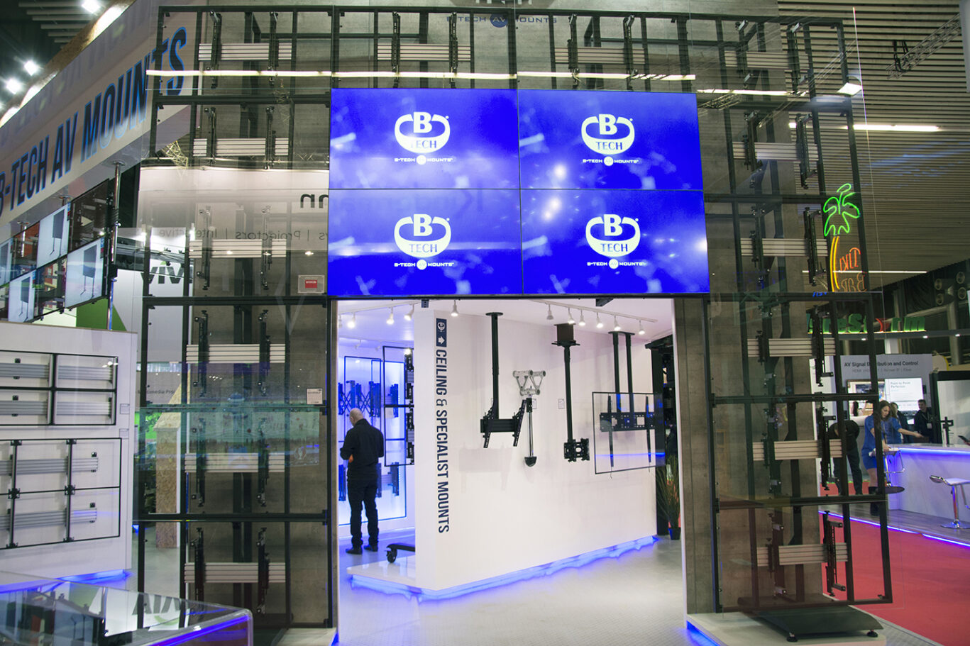 An Image of a large 6x4 screen wall made up from System X products