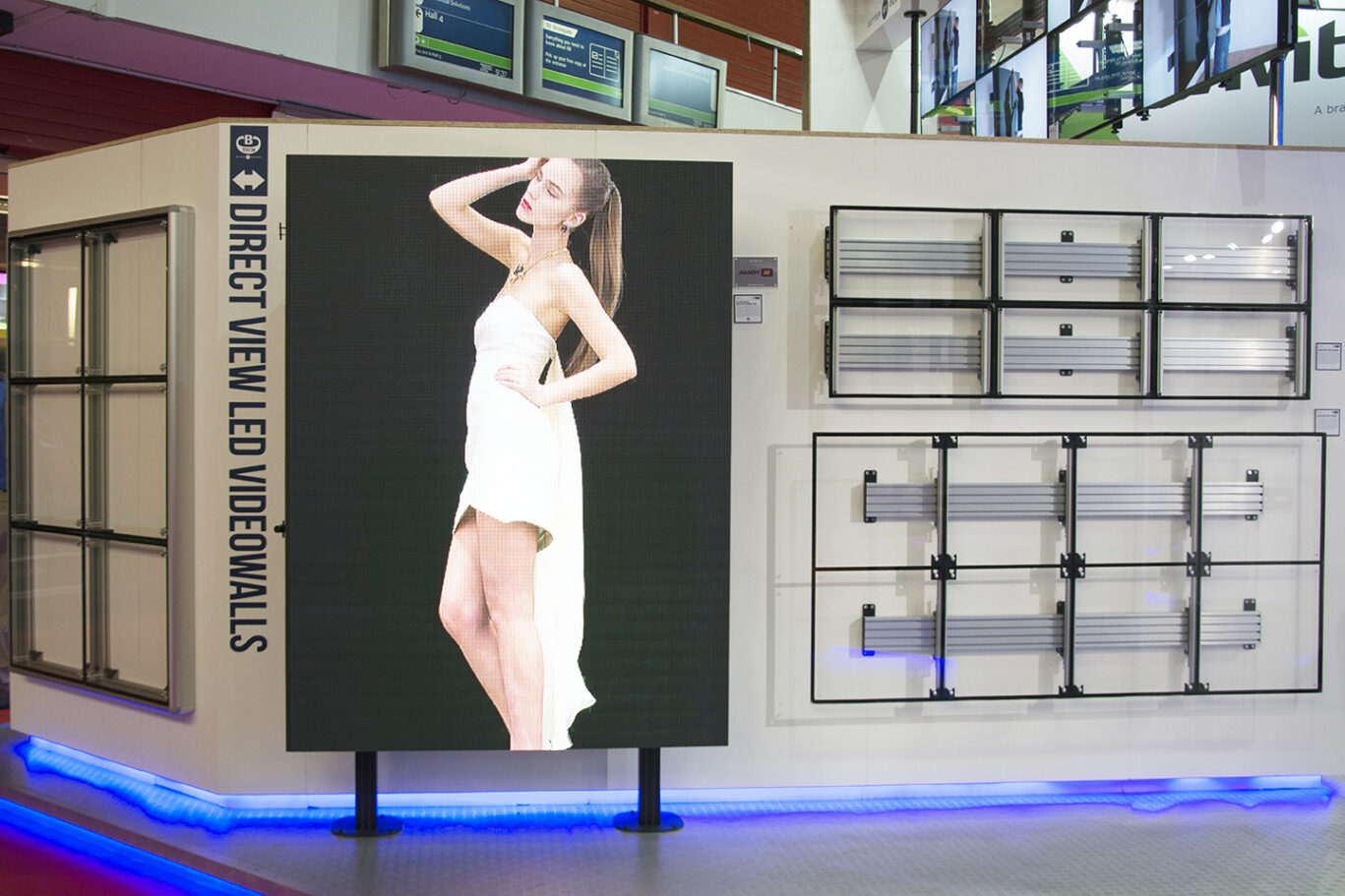 Professional AV mounting hardware and display solutions showcased on the B-Tech exhibition stand.