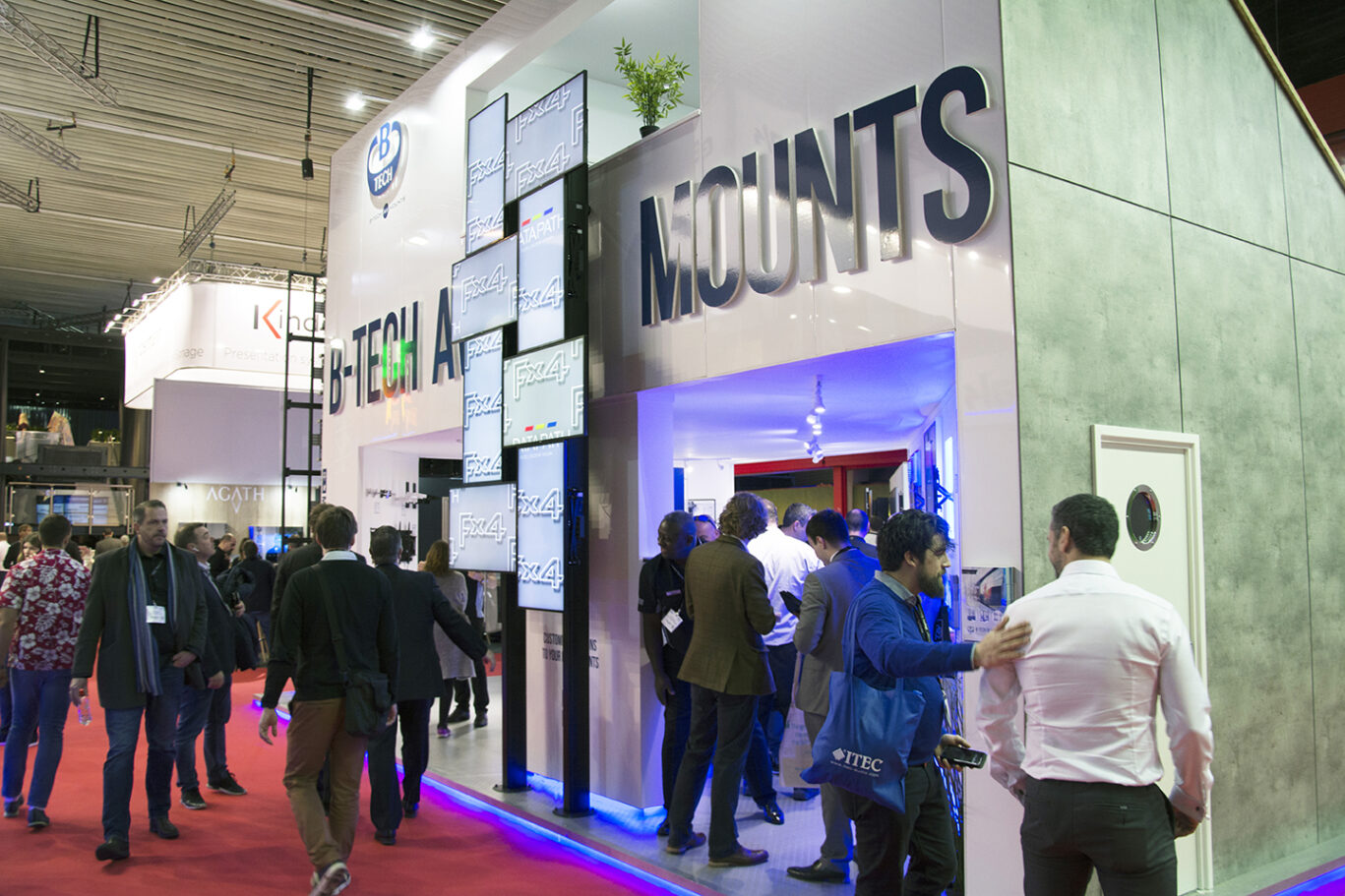 Large-format display mounting installation demonstrating B-Tech's professional AV capabilities.