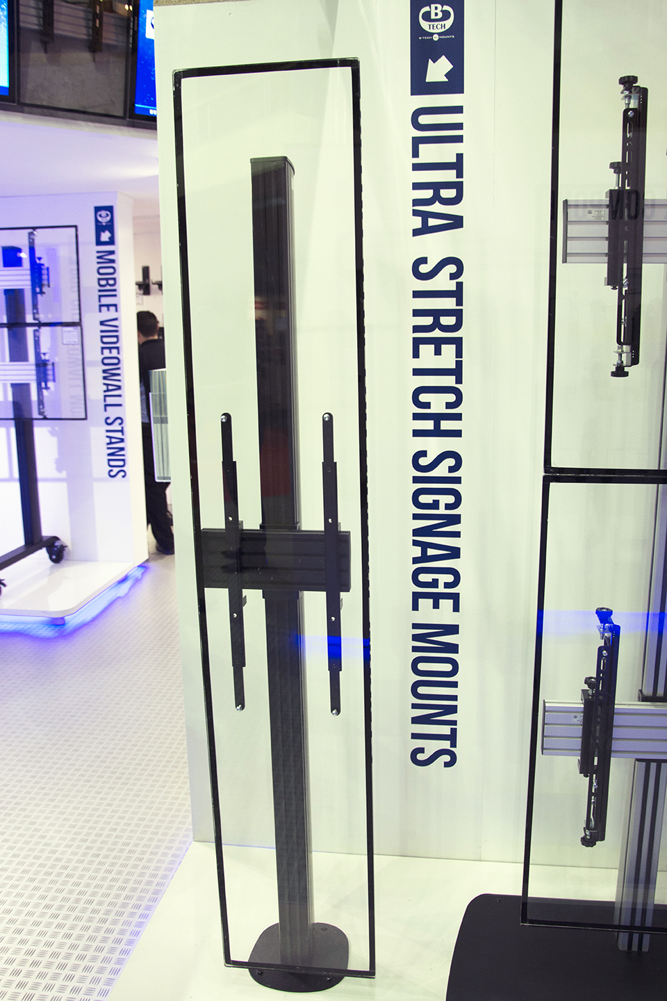 Large-format display and mounting solutions showcased as part of B-Tech's ISE 2018 stand.
