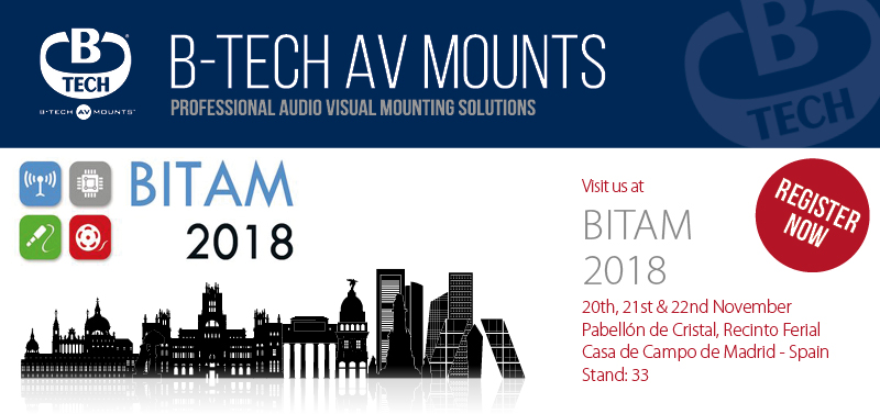 A banner announcing that B-Tech will be exhibiting at BITAM