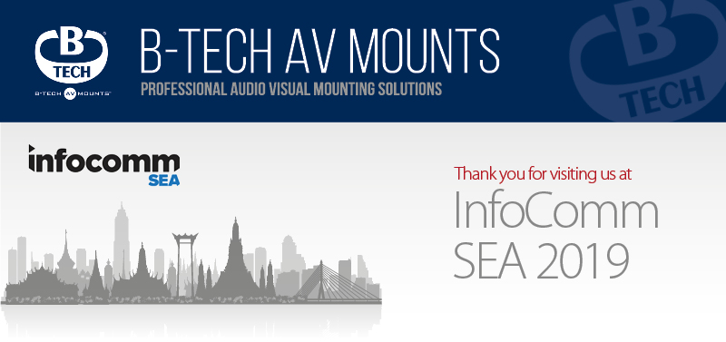 A Banner with the message "Thank you for visiting us as InfoComm SEA 2019"