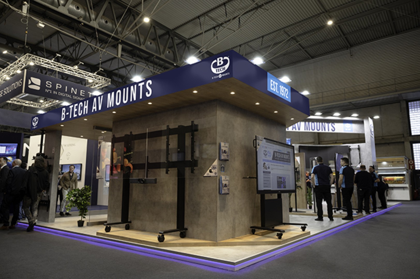 An Image of the B-Tech AV Mounts ISE 2023 booth.
