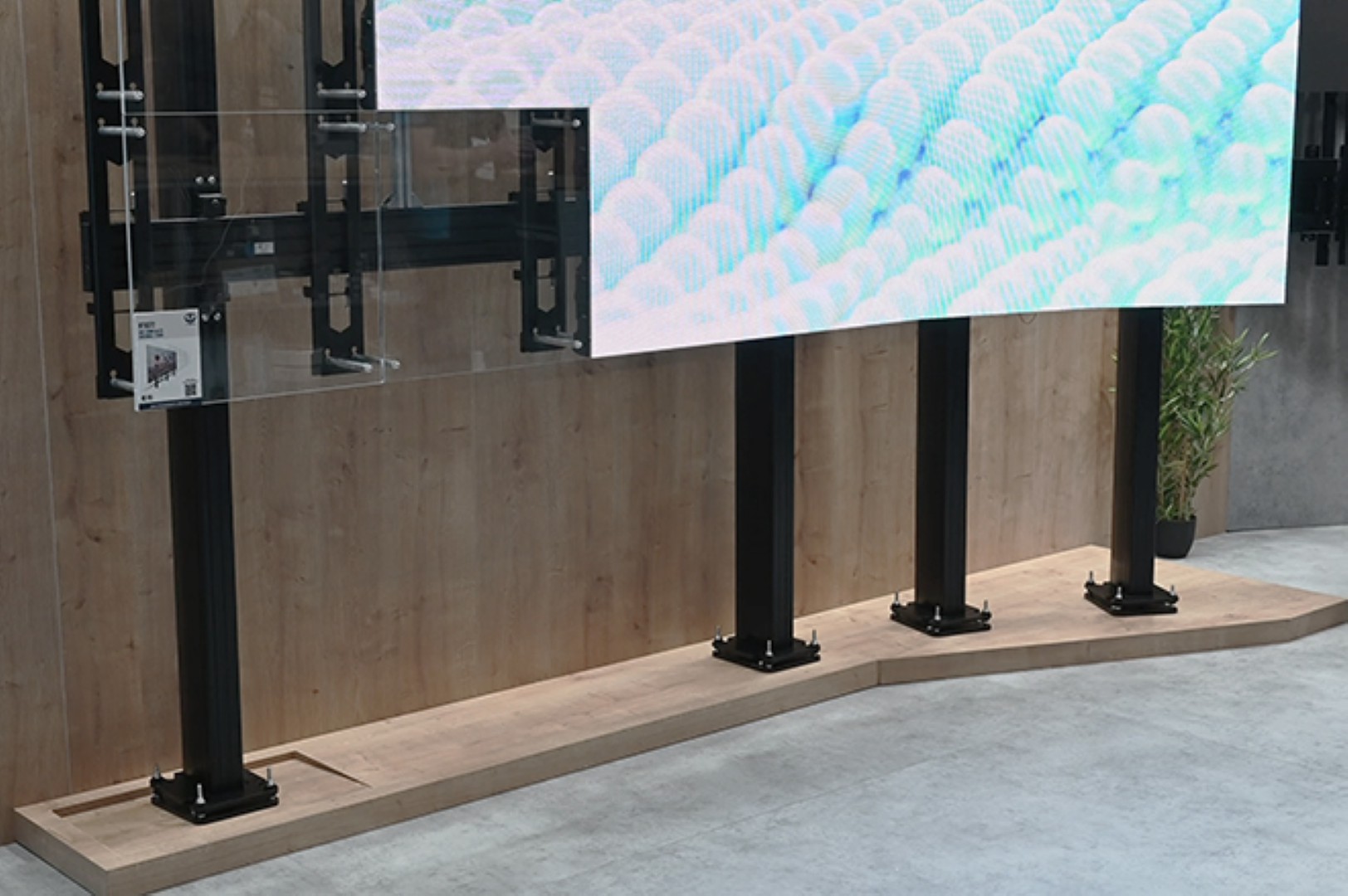 An Image of B-Tech's curved Boltdown dvLED Display at ISE 2023