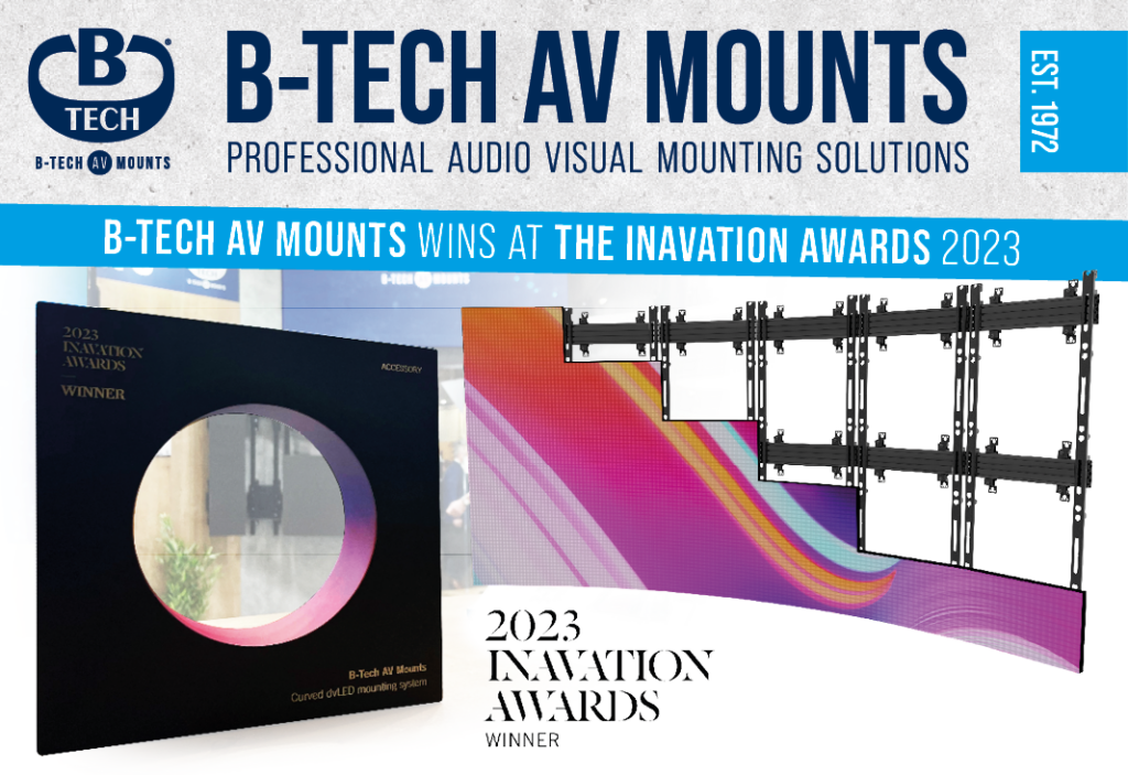 An Image of B-Tech AV Mounts' award winning curved LED Mount. 