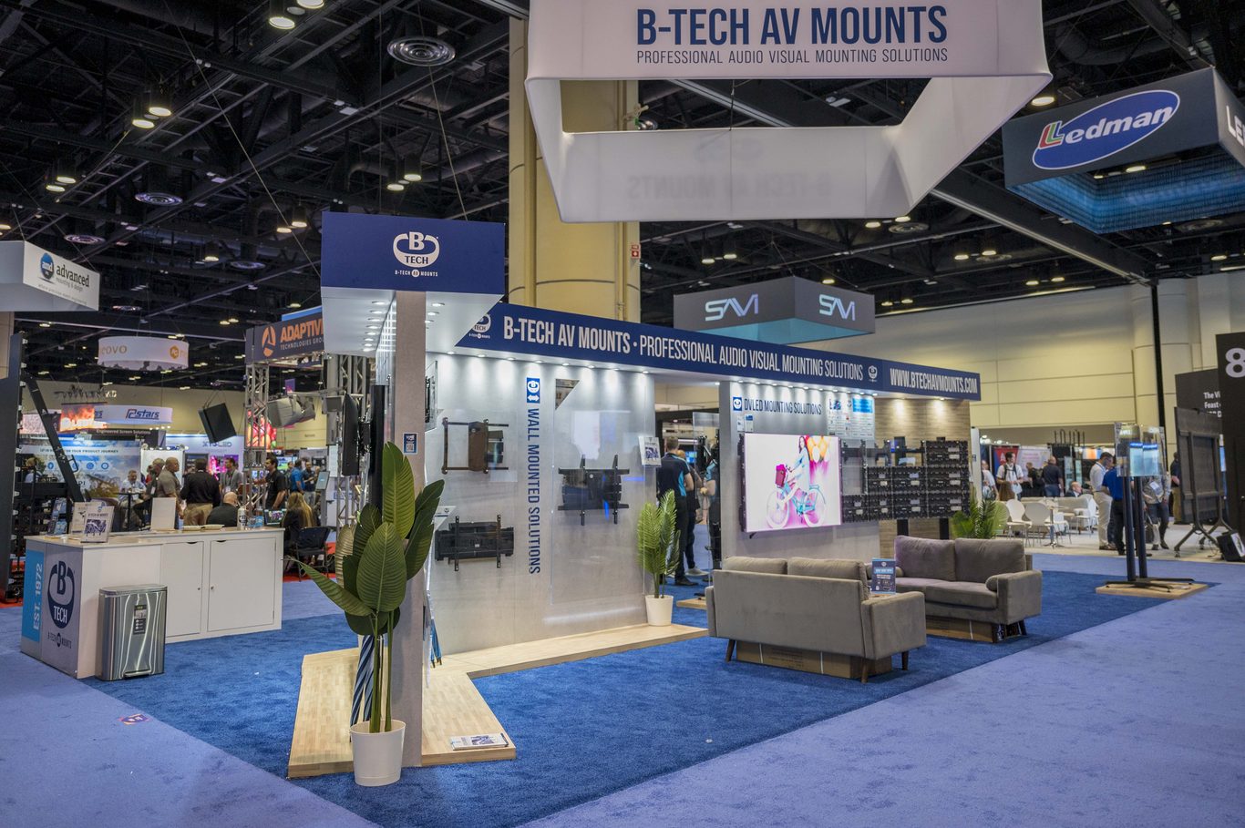 An image of the B-Tech AV Mounts InfoComm 2023 booth