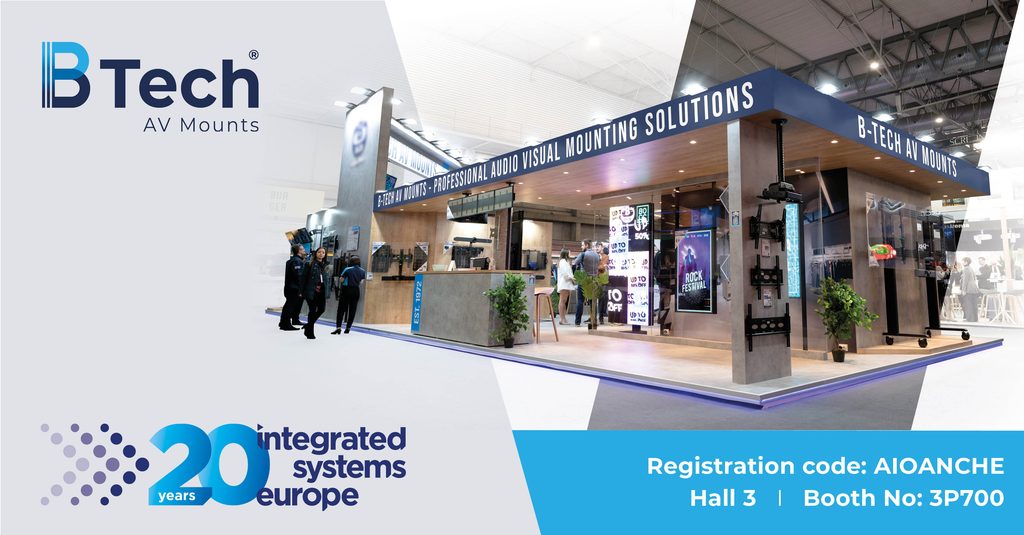 An Image Showing B-Tech AV Mounts' 2024 ISE Booth