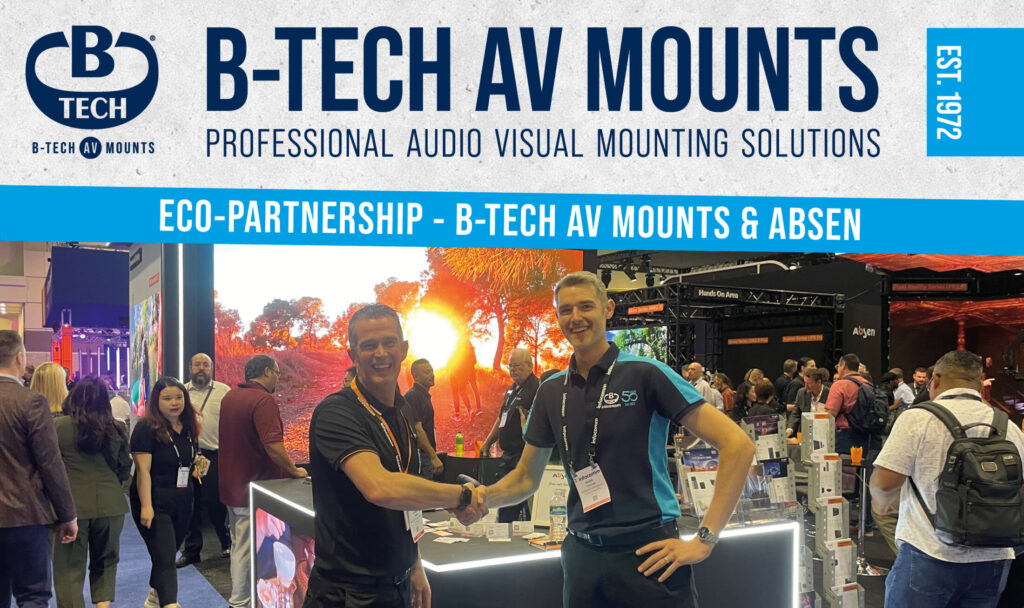 Mark Walker shaking hands with Absen's industry development director