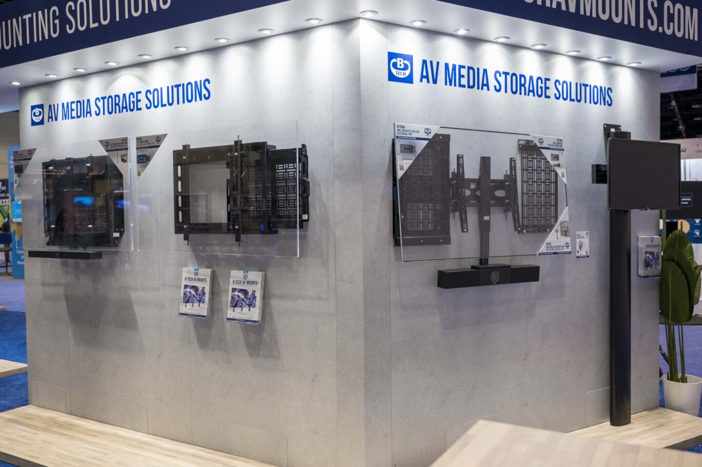An Image of the B-Tech AV Mounts Wall mounted AV Storage solutions range.