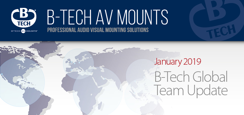A banner with the Title "January 2019 B-Tech Global Team Update"