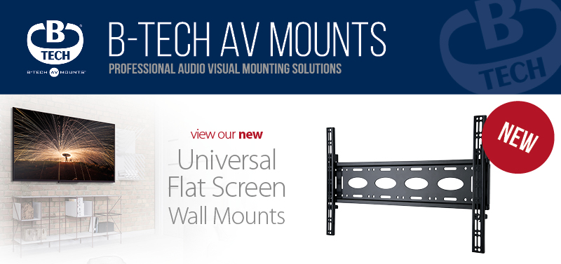 A banner showing B-Tech's BT8442 Flat Screen Wall Mount