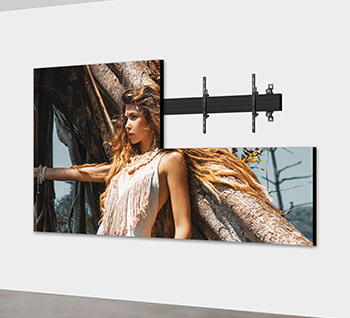 An image of a wall mounted dvLED Mounted screen utilising B-Tech AV Mounts' System X components