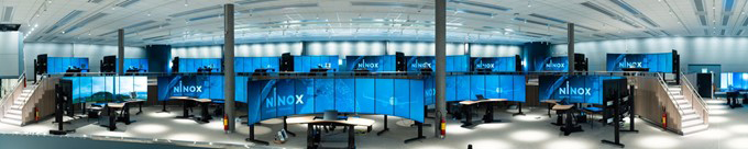 Curved Samsung display videowall at the Remote Towers Centre
