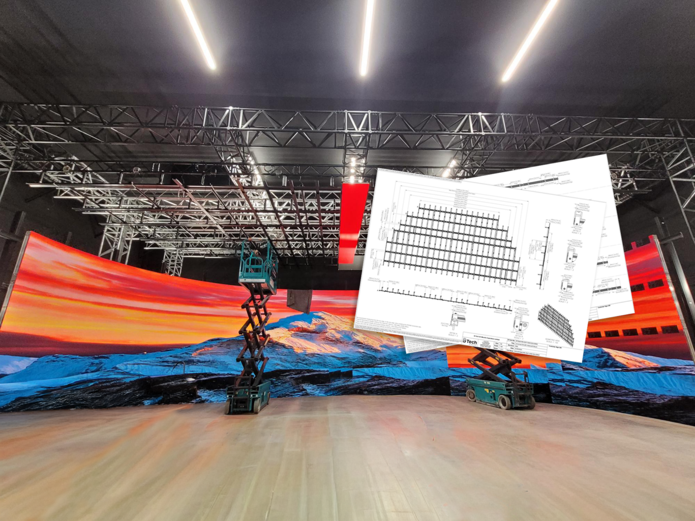 Curved dvLED Installation and B-Tech Mounting Design